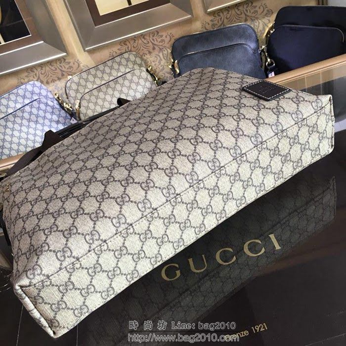 GUCCI 古馳男包 新款 854361 Gucci專用進口雙G防水料配頭層牛皮 大號 男士手提包